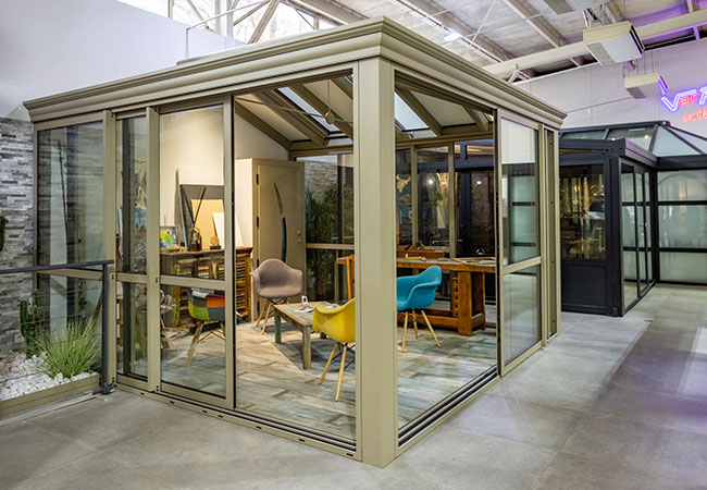 Véranda exposée dans le showroom Var Pose Alu