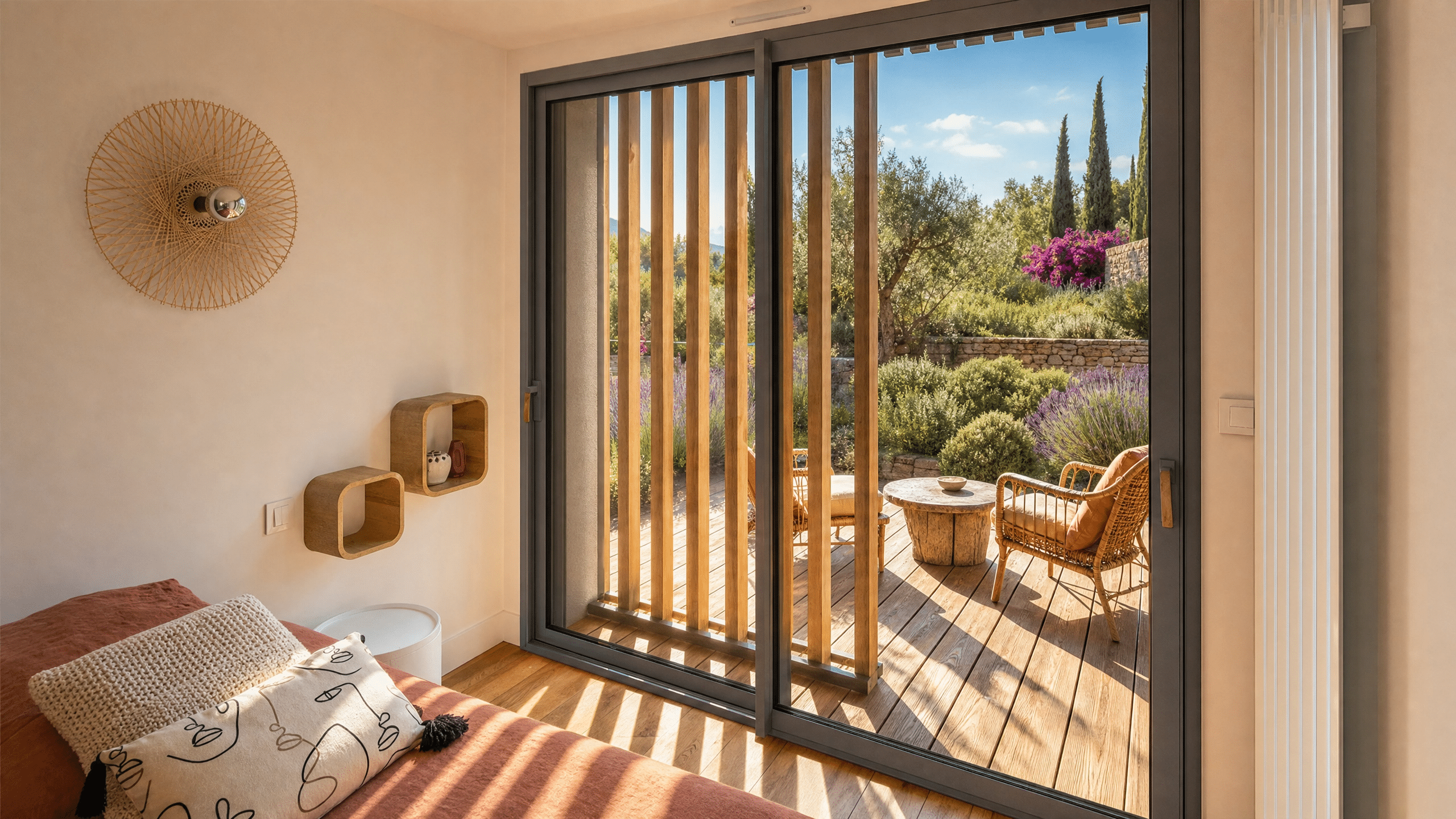 Baie vitrée aluminium Cuzco avec vue méditerranéenne – Var Pose Alu
