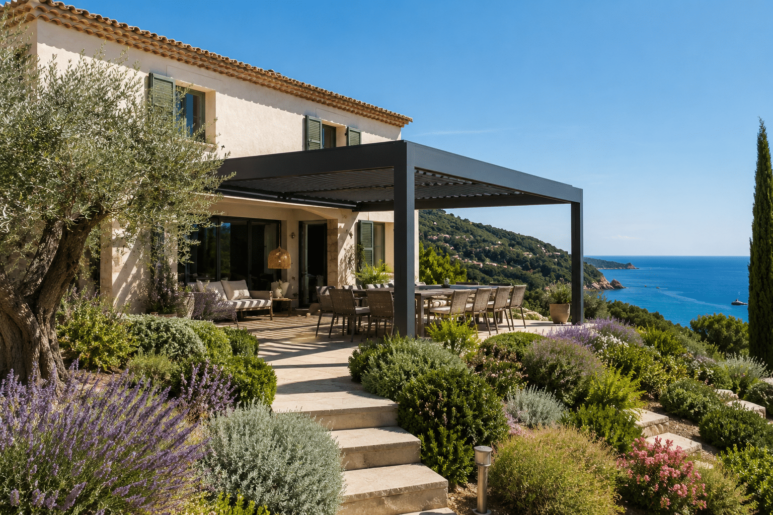 Pergola bioclimatique aluminium sur mesure Var Pose Alu