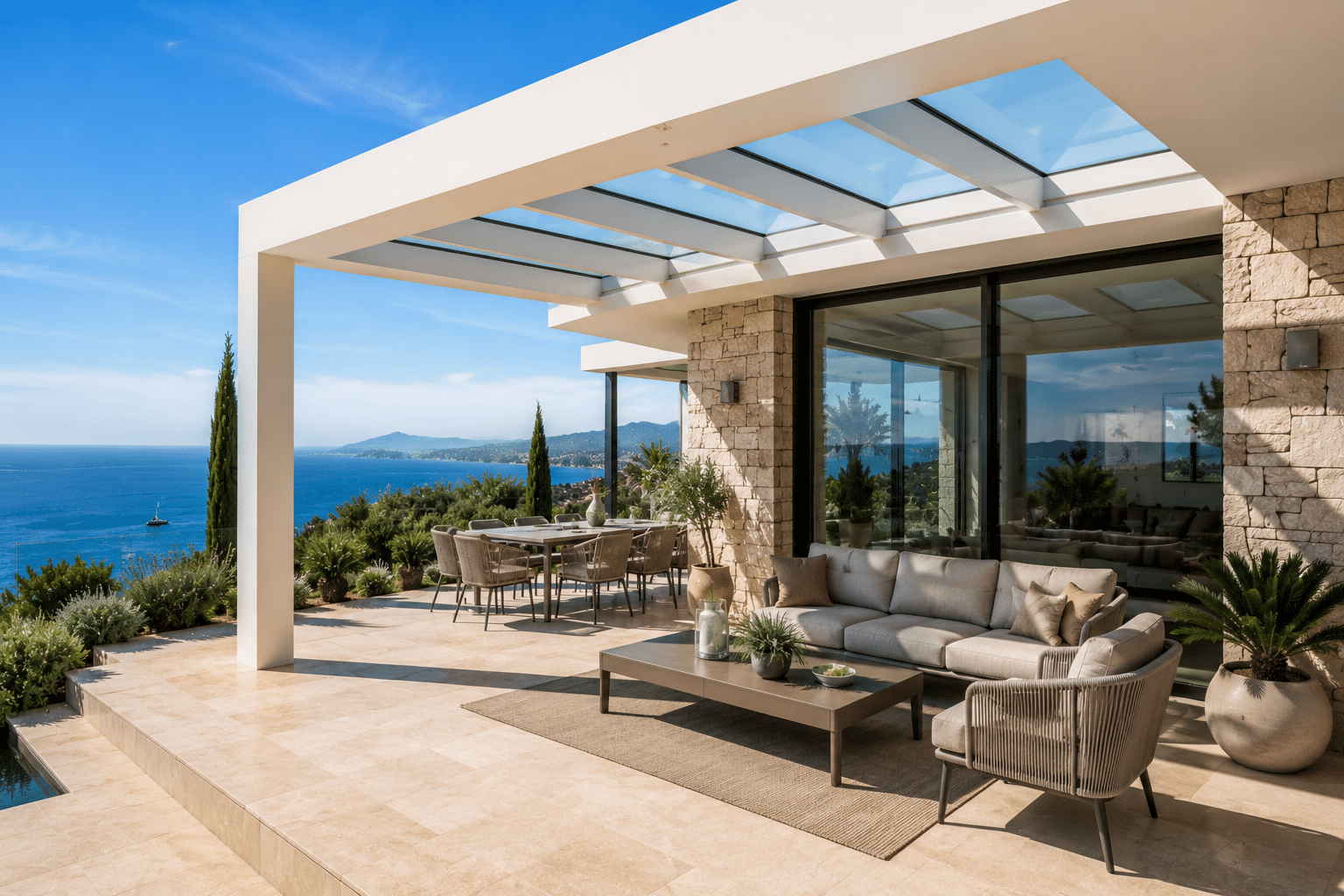 Pergola fixe aluminium sur mesure terrasse Var Pose Alu